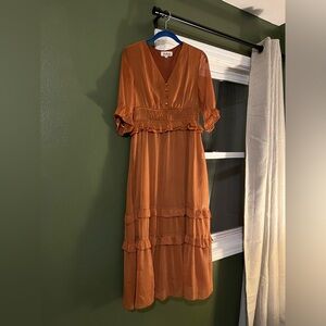 Listicle Burnt Orange Size M Midi Dress